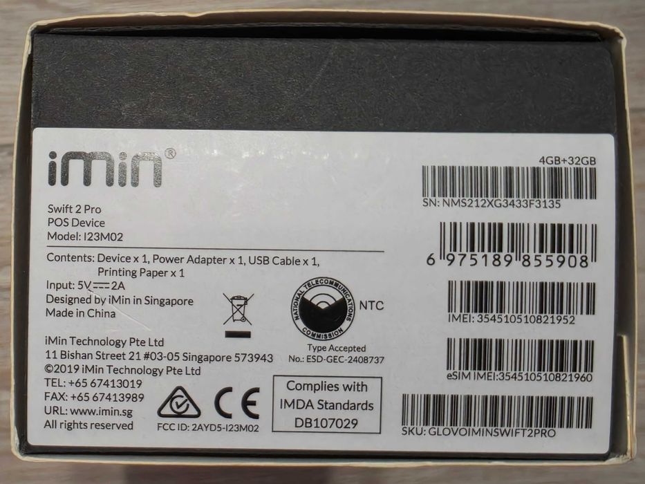Imin Swift 2 Pro POS terminal plata, imprimanta etichete, ca nou