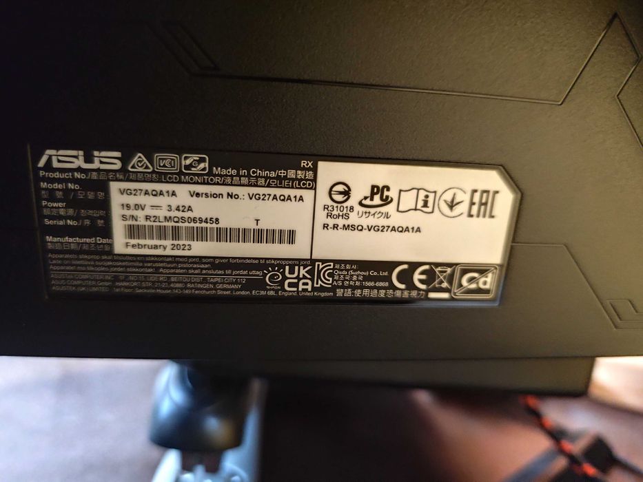 ASUS VG27AQ1A 27inch IPS Monitor 2560x1440 up to 170Hz