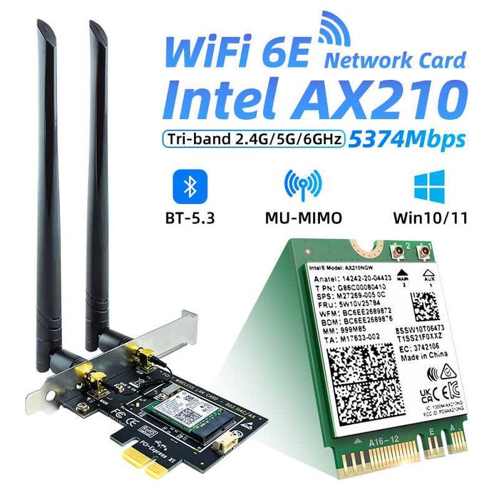 Wi-Fi 6E + Bluetooth 5.3 для ПК — FENVI FV-AXE3000 (Intel AX210)