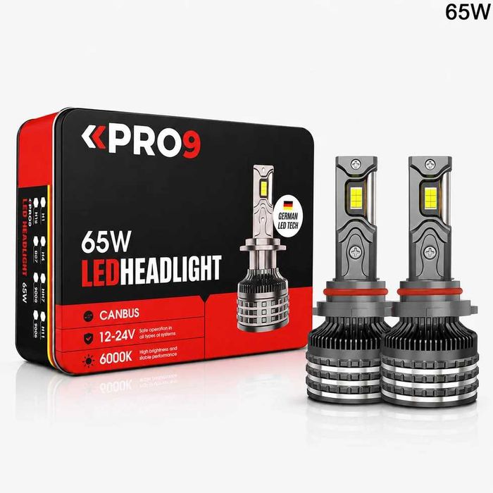 LED крушки HB3 9005 65W 6000K 12000lm 12-24V 2 ГОДИНИ ГАРАНЦИЯ
