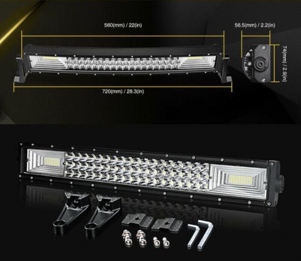 ИЗВИТ! 55 СМ. 324W Мощен 7D Led Bar Лед Диоден Бар Прожектор 12V 24V гр ...