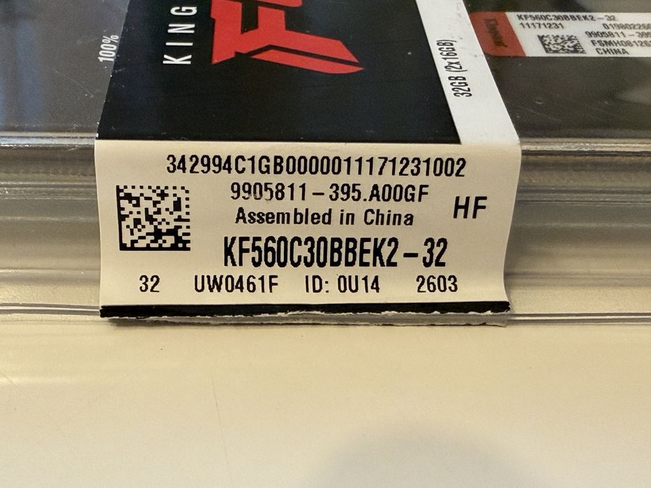 Memorie RAM DDR5 32GB Kit (2x16GB) Kingston FURY Beast 6000MT/s CL30