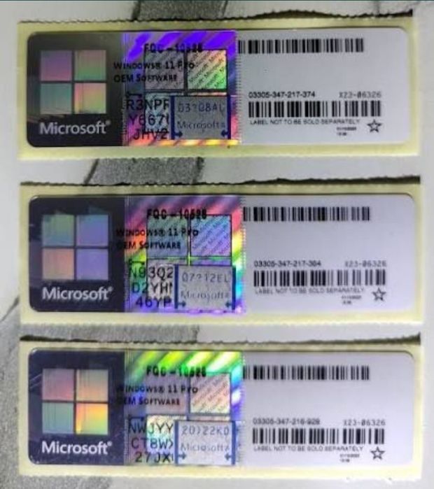 Windows с Стикером 11 Лицензионные ключи
