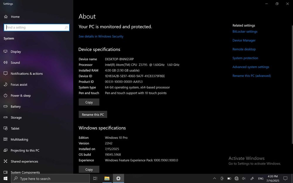 Таблет Lenovo ThinkPad Tab 10 Gen1