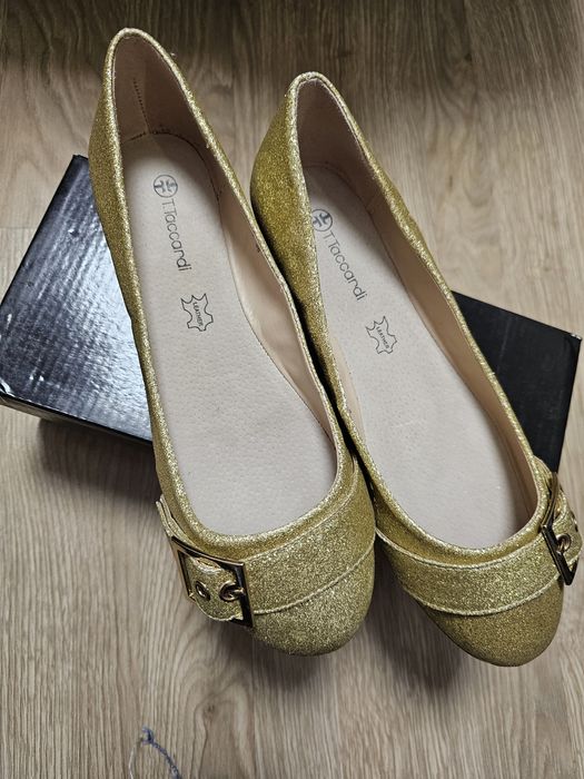 Балетки, 38 размер, золотые