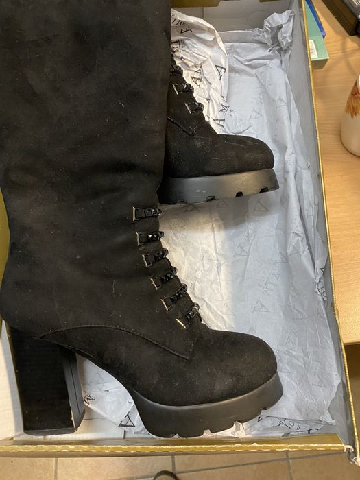 Сапоги зимние замш