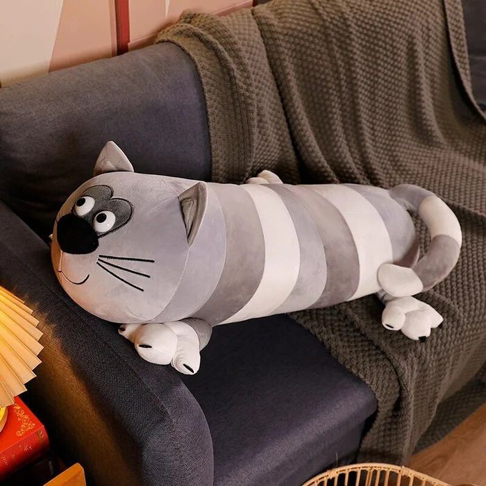 Голяма плюшена Котка Възглавница Long Cat Плюшена Възглавница дълга