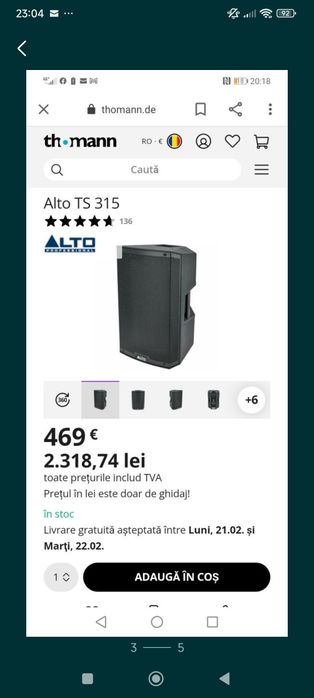 Boxe active Alto ts 315 și stație Kenwood