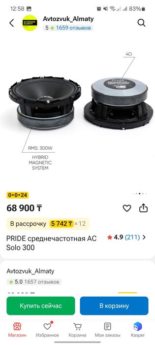 Среднечастотная PRIDE Solo 300