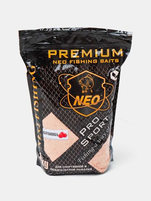 Корм NEO Premium 1 кг – клубника, для рыбалки на карпа