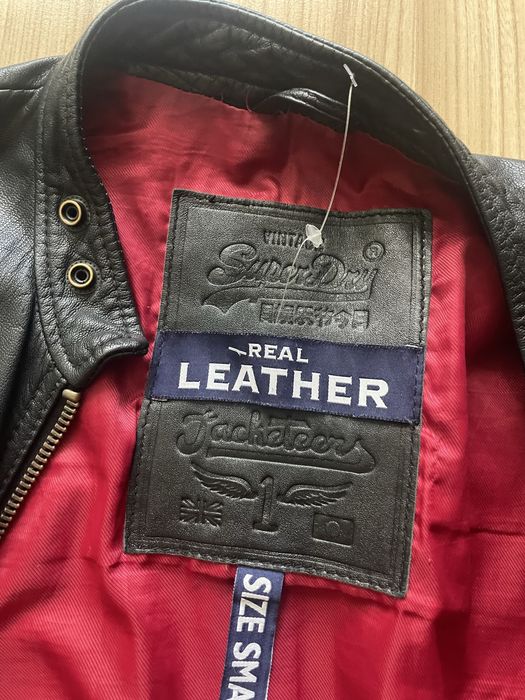 SUPERDRY Leather Jacket / мъжко кожено(естествена) яке S