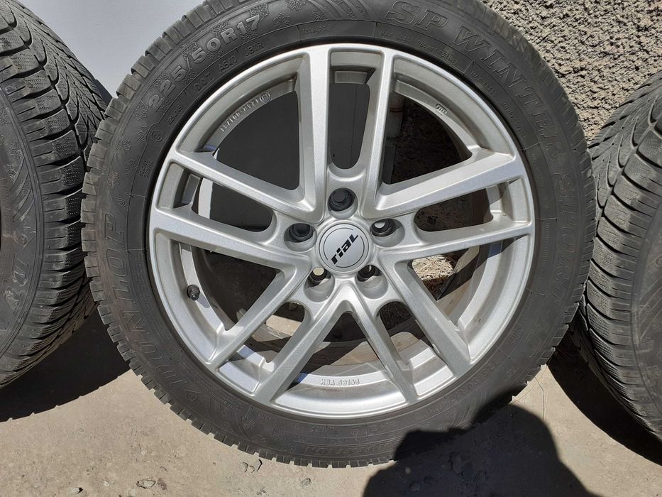 4 Roți Jante 17 aliaj 5x112 Mercedes 225/50 R17 M+S iarnă   și 2 anvelope M+S 215/55 R17 Bridgestone