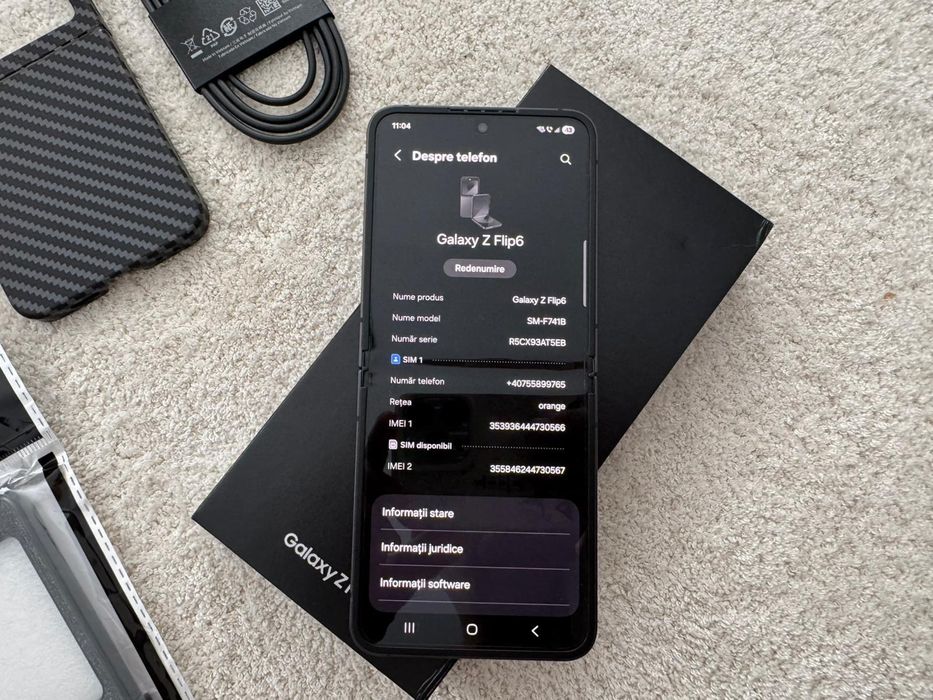 Samsung Z Flip 6 Crafted black cutie husa folie Z Flip 7 Fold 6 S25