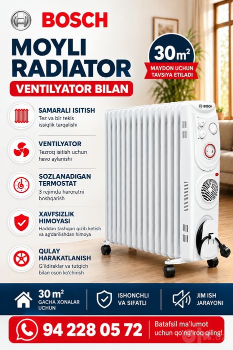 BOSCH moyli radiator — ventilyator bilan