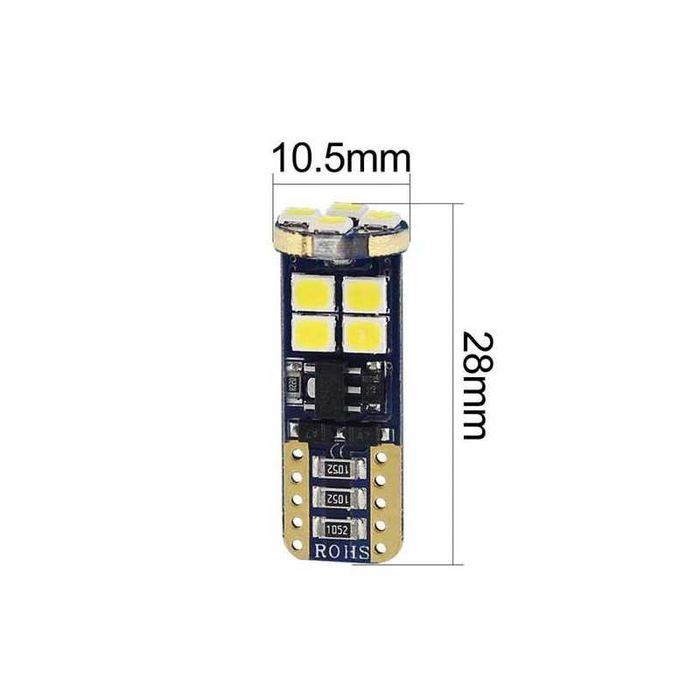 LED габаритни крушки T10 W5W Canbus, 6000 K бяла светлина, 2 броя