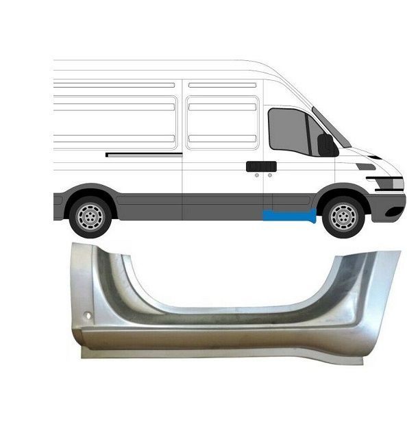 Prag metalic Iveco Daily 2, 01.1999-07.2014, Opel Movano, 07.1998-01.2010, Fata, partea Dreapta, sub usa fata, Aftermarket