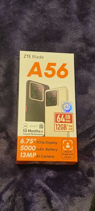 " ZTE Blade A56 ", 64GB, 12GB, Dual SIM, Celestial Black
