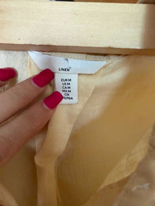 Дамски ризи скъсен (кропнат) модел H&M, 100 % лен