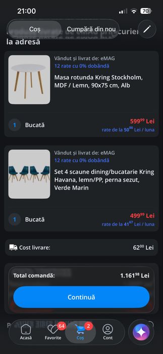 Set 4 scaune si masa Kring
