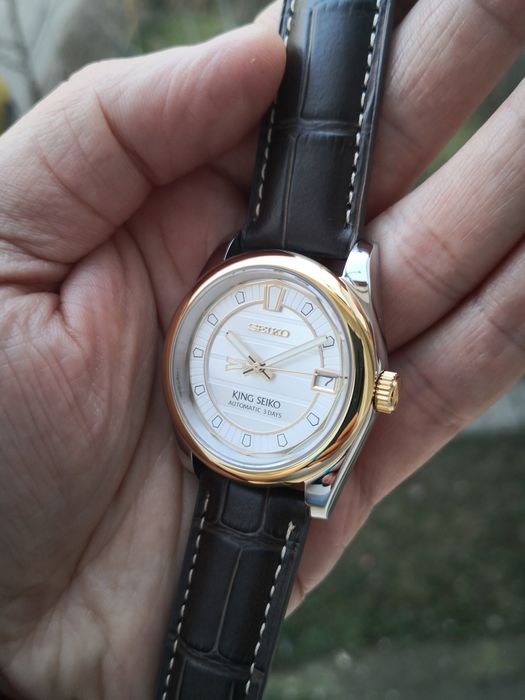 Ceas automatic King Seiko Vanac two tones curea piele deployant