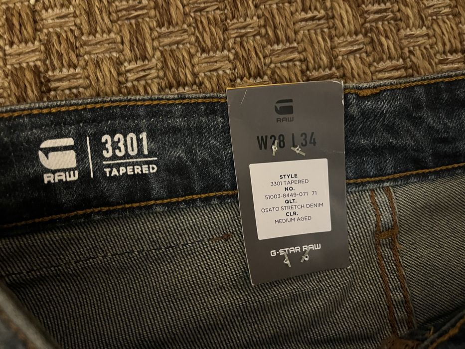 Blugi G-Star Raw 3301 Tapered noi Cu etichetă