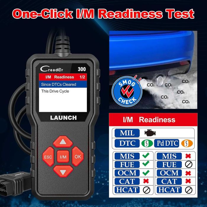 OBD2 Скенер за диагностика LAUNCH Creader 300 - Чете и трие грешки