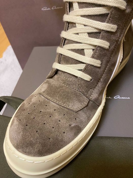 Rick Owens Brown Suede Geobaskets