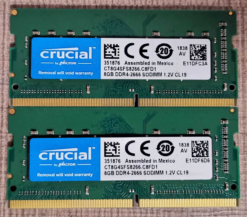 памет RAМ SODIMM 2x 8Gb (16Gb) DDR4 2666 CL19, 260 pin, 1.2v