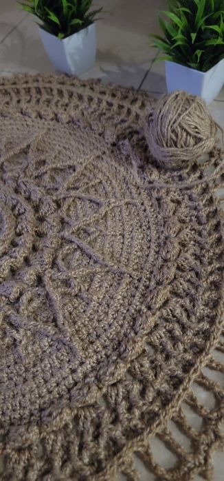 Джутовый коврик диаметром 70 см