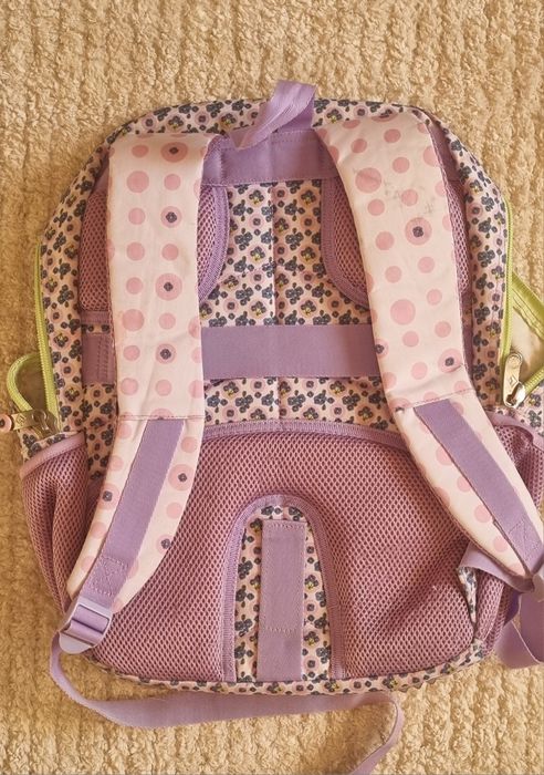 Ученическа раница за момиче, лилаво и бяло