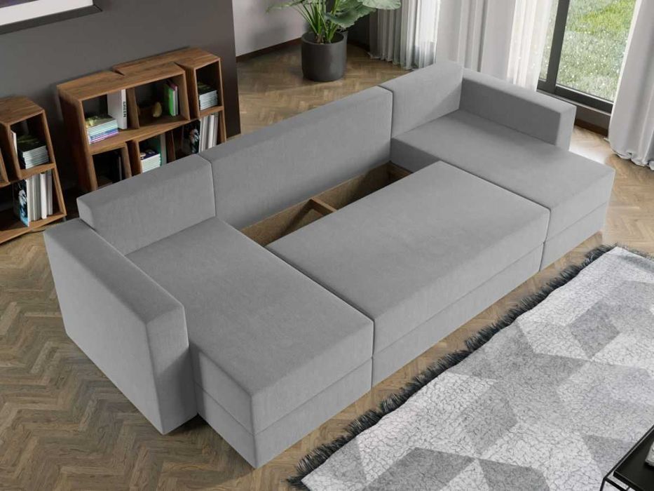 Coltar U Extensibil cu lada Alfa gri deschis - Transport Gratuit