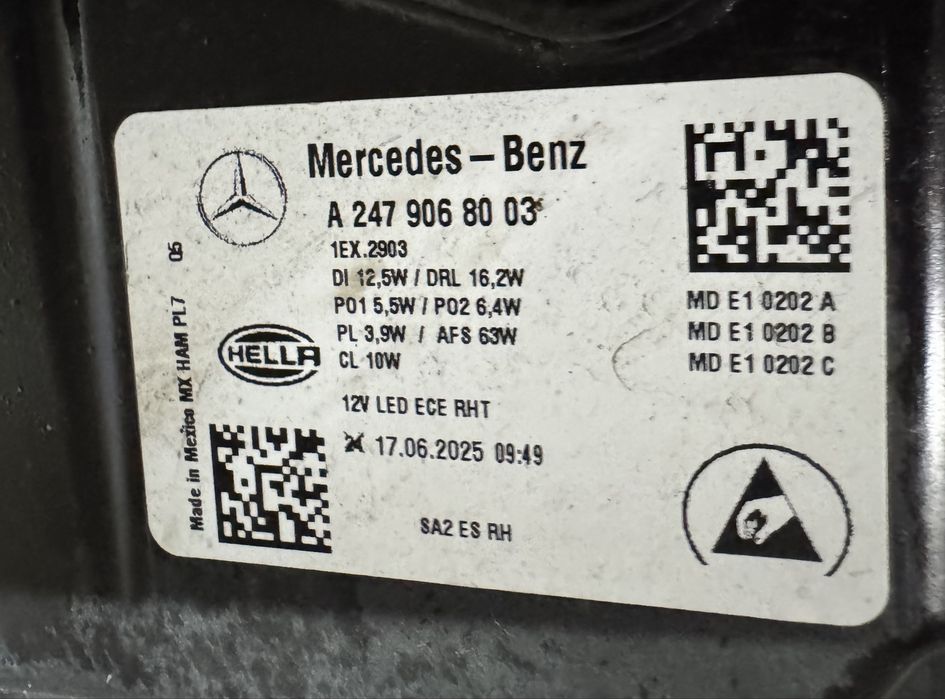 Far dreapta LED Mercedes Benz GLB X247 (2025)