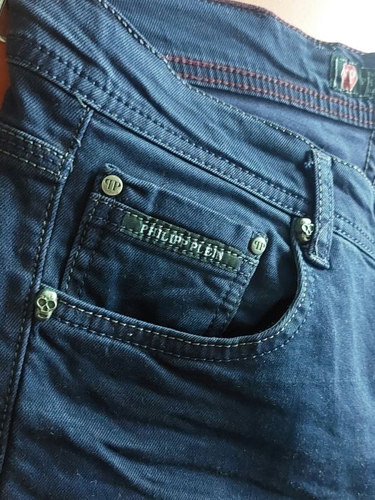 Philipp Plein Skull Skinny Jeans W29 Men Authentic Dark Blue Designer