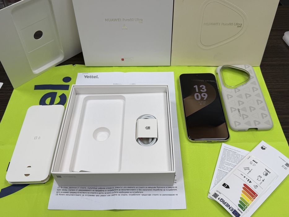 КАТО НОВ 512GB Huawei Pura 80 Ultra 12GB Yettel Гаранция 3г Gold