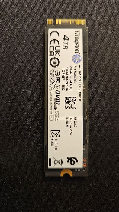 SSD 4TB NVMe M.2 Kingston Fury Renegade PCIe 4.0