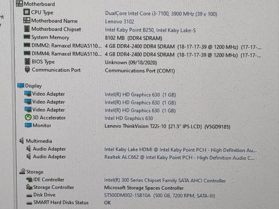 calculator Lenovo SFF 3102..i3 gen 7..8 gb Ddr4..carcasa subtire.