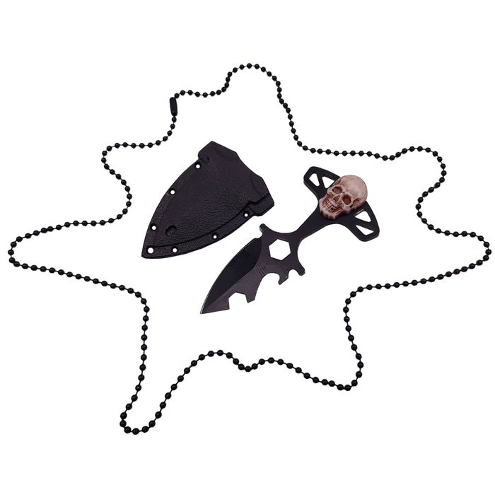 Cutit tactic vanatoare, Broken Silence, 8 cm, teaca cu lant inclusa