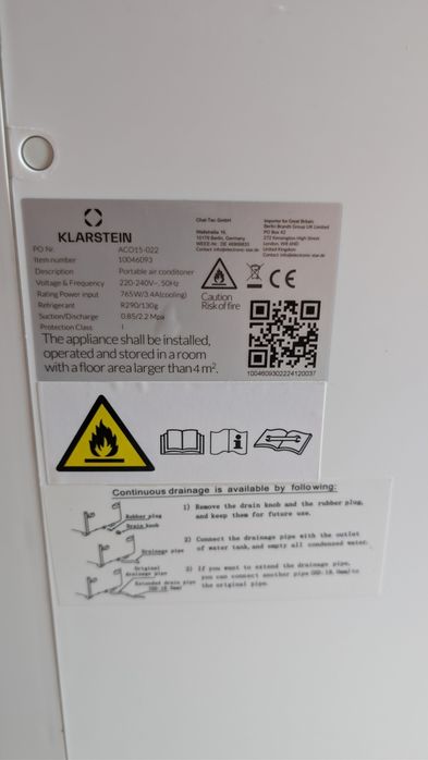Klarstein Breeze Box Smart 7000 BTU Мобилен климатик Бяло