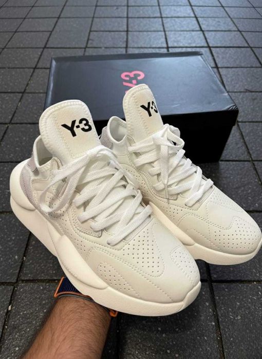 Adidasi Y3 Kaiwa Alb - Piele Naturala