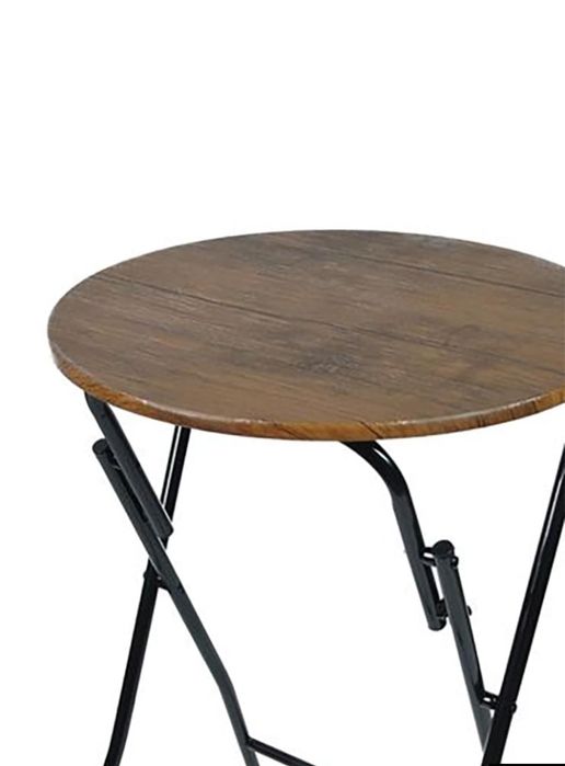 Сгъваема маса, Кръгла, Кафява, 65,5см, МДФ