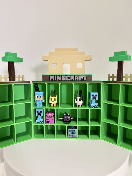 Suport etajera stand figurine Minecraft kinder joy