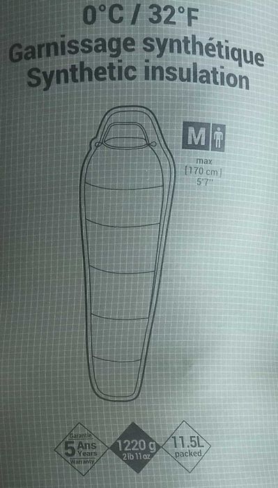 Спален чувал FORCLAZ MT500, 0°С
