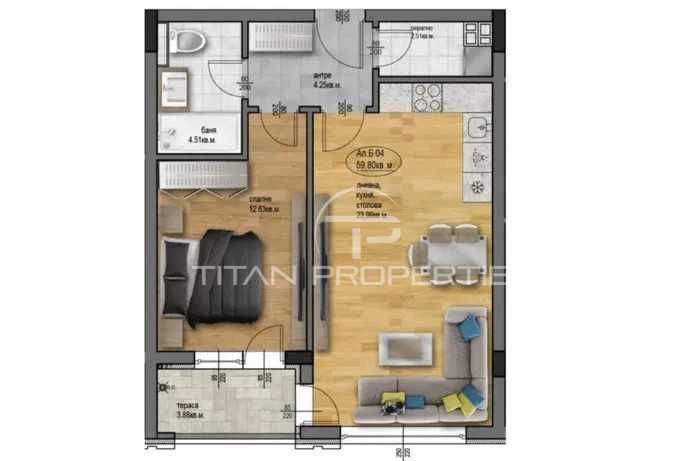 Продава се Двустаен апартамент в Пловдив, Остромила - 71 кв.м за 1248 €/кв.м - Снимка #1