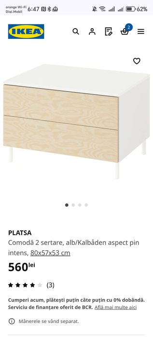 Comoda IKEA Platsa cu 2 sertare nou nouta