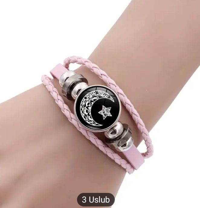 2 dona/to'plam Yorqin Quyosh va Oy Jozibali Brasletlar, Sun'iy Charm