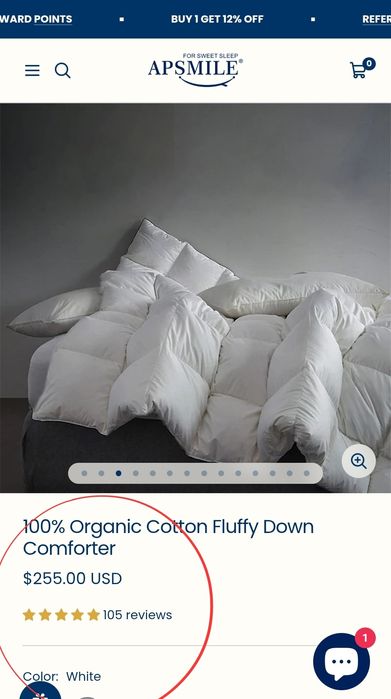 220x240см Премиум Зимна Завивка от Естествен Гъши Пух (2000гр) APSMILE