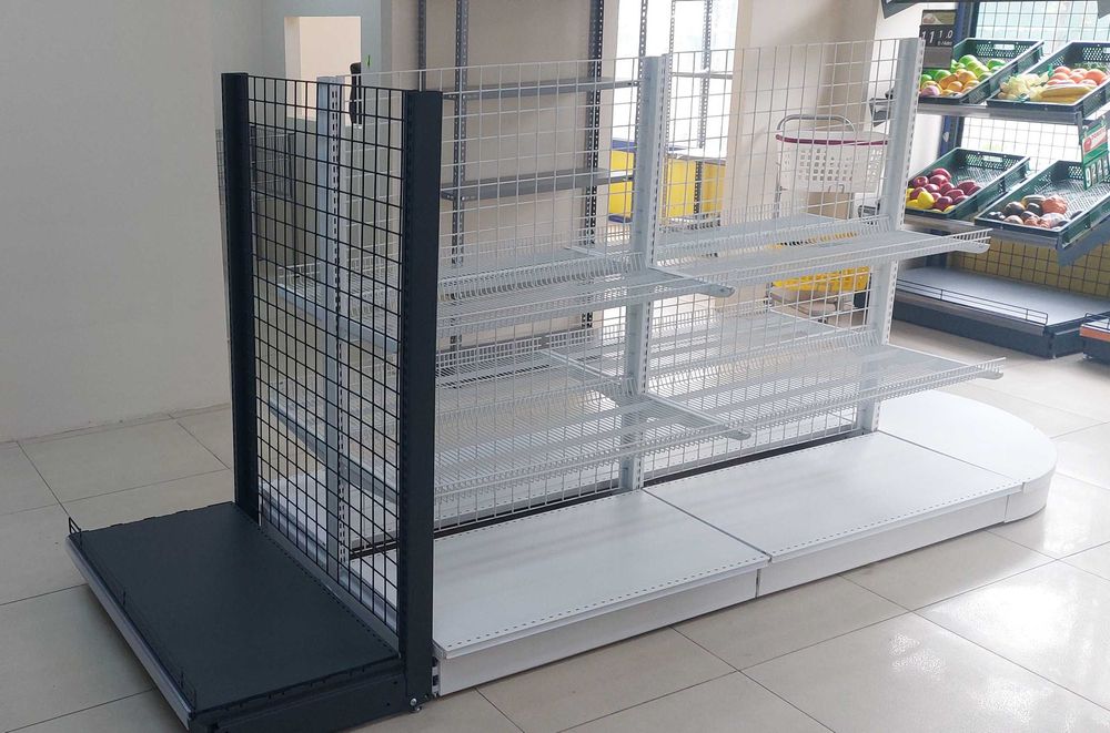 Стелажи за магазин с мрежест гръб, Крайстенни стелажи,Островни стелажи