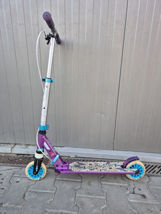 Trotinetă oxelo MID 5 violet cu frână și suspensie
