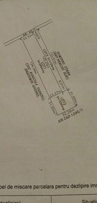 Teren de vânzare 1000 metri!