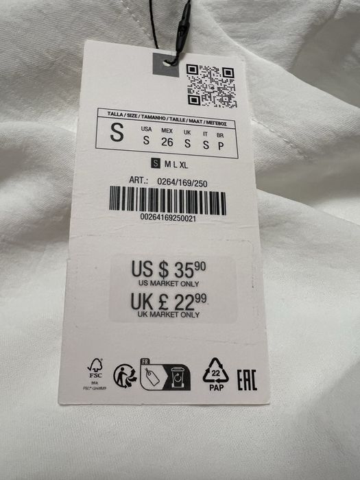 Pantaloni albi pareo, Zara , noi, mar S